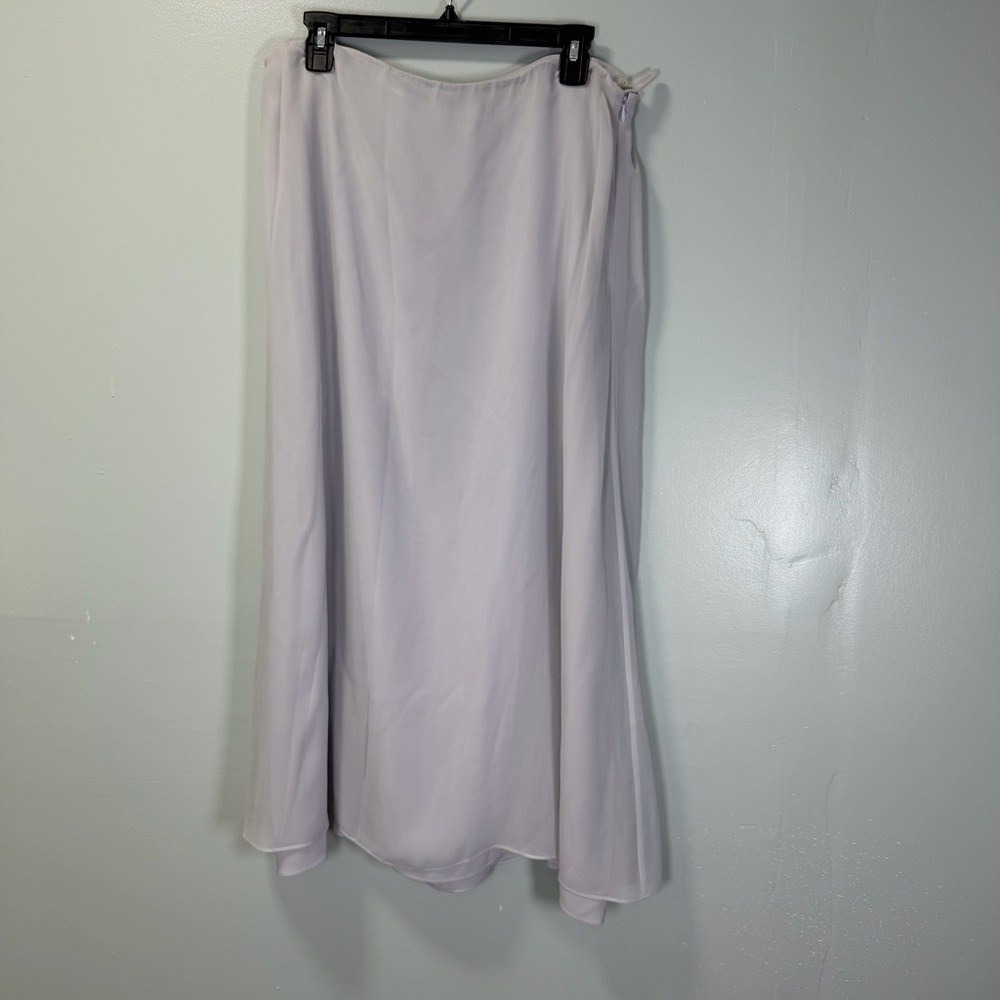 Eileen‎ Fisher Silvery Lavender Silk Midi Flowy Skirt Large NWT